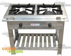 COCINA INDUSTRIAL DE 02 QUEMADORES EN ACERO INOXIDABLE